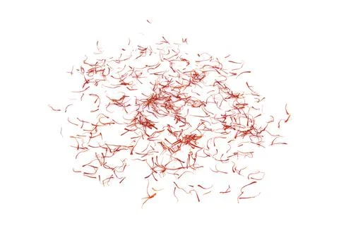 Saffron threads an isolated on white background Stock Photos