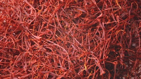 Saffron threads rotation Stock Footage 144232397
