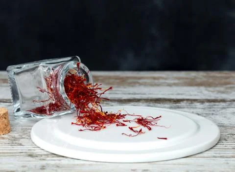 Saffron threads texture Stock Photos