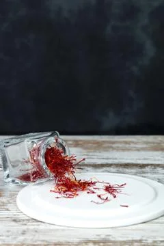 Saffron threads texture Stock Photos