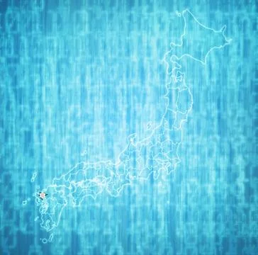 Saga prefecture on administration map of japan Stock Illustration