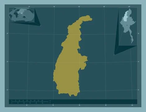 Sagaing, Myanmar. Solid color shape Stockillustratie