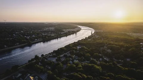 Sagamore Bridge Over Cape Cod Canal Fotos Stock