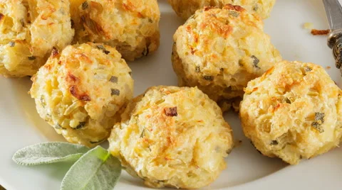 Sage and Onion stuffing balls Stock Footage 55591200