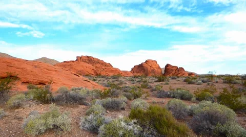 Sage Brush Red Rocks Blue Sky Video stock 37553442