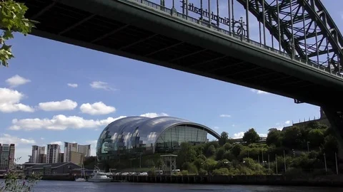 Sage building tyne girder bridge Stock Footage 80759227