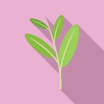 Sage cedar icon flat vector. Mint tea Stock Illustration