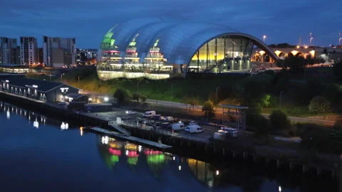 The Sage Gateshead art centre overlooking the River Tyne Stock Footage 133566053