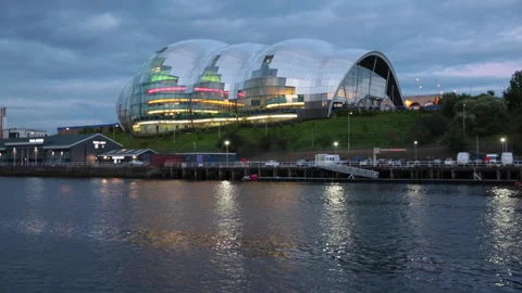 The Sage Gateshead Art centre overlooking the River Tyne in Gateshead Stock Footage 133566170
