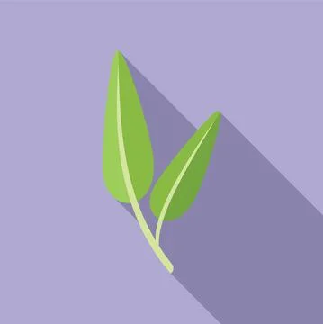 Sage rosemary icon flat vector. Leaf plant Stock Illustration