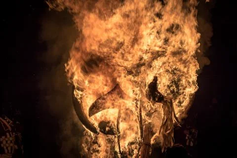 Sagicho Matsuri, Burning Rooster Float, Omihachiman, Shiga, Japan Stock Photos