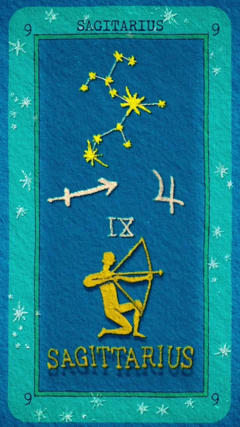 SAGITARIUS VERTICAL Animation card Stock Footage 296815496