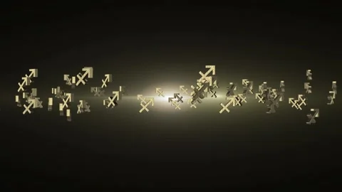 Sagitarius Zodiac Three Dimensional Animation Stockbeeldmateriaal 171103870