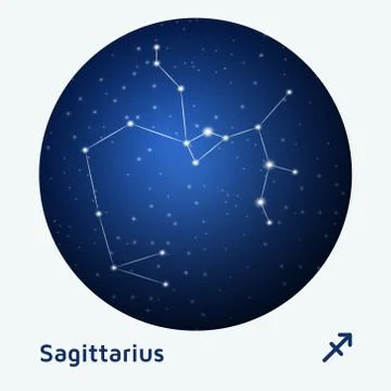 Sagittarius constellation Illustrazione stock