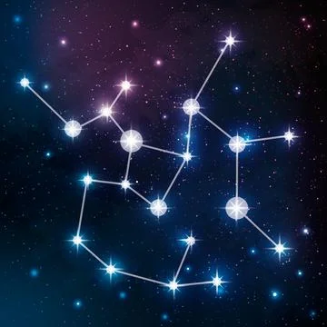 Sagittarius constellation in the night sky Stock Illustration
