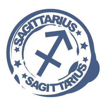 Sagittarius stamp Stock Illustration