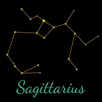 Sagittarius vector constellation with stars Illustrazione stock