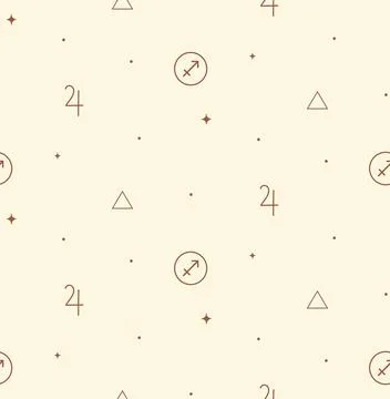 Sagittarius Zodiac Background Seamless Pattern 2. Astrology Signs Stock Illustration