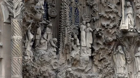 Sagrada Familia Cathedral In Barcelona. Spain. Stock Footage