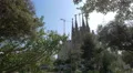 Sagrada Familia seen behind the trees in Barcelona 4k or 4k+ Resolution