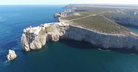 Sagres Lighthouse at Cape Saint Vincent Stock-Footage 111147983