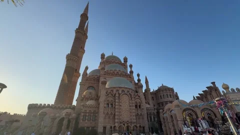 Sahaba mosque showing islamic architecture in sharm el sheikh 스톡 동영상 314279123