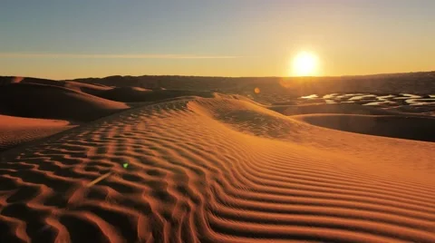 Sahara desert landscape. Ain Ouadette oasis. Stock Footage