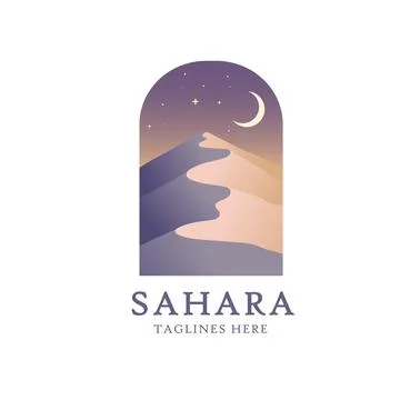 Sahara Desert landscape vector Stock Illustration