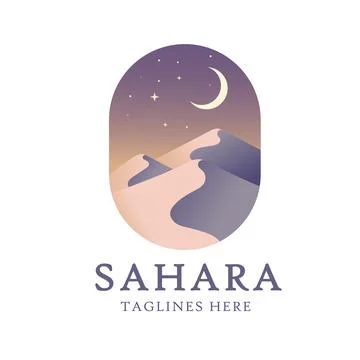 Sahara Desert landscape vector Stock Illustration