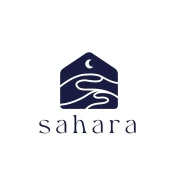 Sahara Desert Logo design vector template Stock Illustration