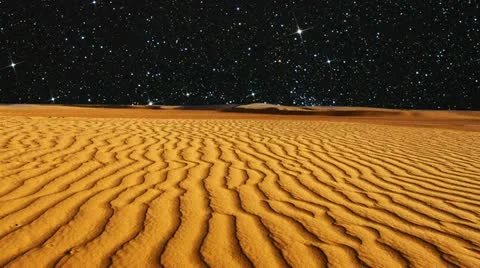 Sahara desert at night Stock Footage 24664061