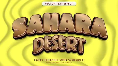 Sahara desert text effect editable eps file Stock Illustration