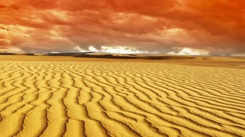 Sahara desert view with dramatic sky Video stock 24667398