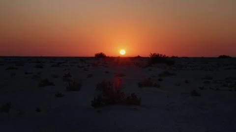 Sahara panoramic sunset video. Stock Footage 296372205