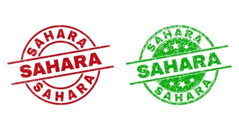 SAHARA Round Stamp Seals Using Unclean Surface Ilustración de archivo
