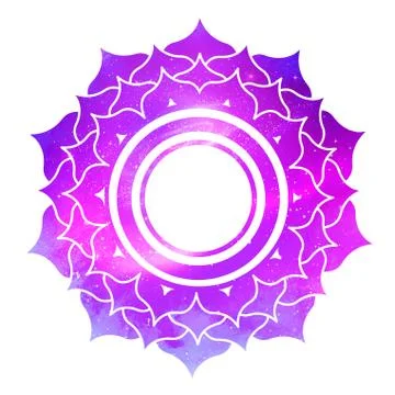 Sahasrara chakra with outer space Stock Illustration