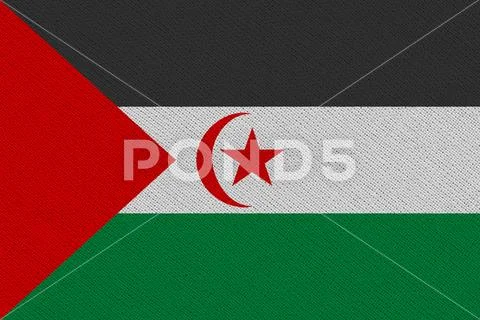 Sahrawi Arab Democratic Republic fabric flag Stock Photos