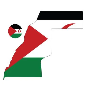 Sahrawi Arab Democratic Republic Map and Flag Stock Illustration