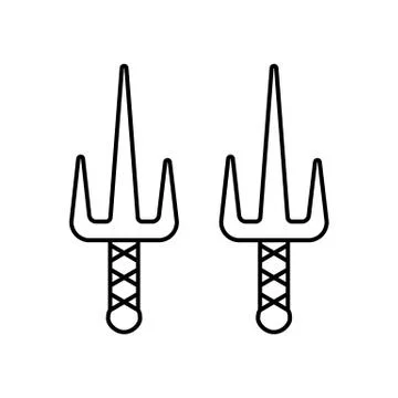 Sai icon element of weapon icon for mobile concept and web apps. Thin line sa Illustrazione stock