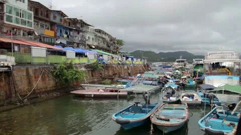 Sai Kung Boat yard.mp4 Stock Footage 26373607