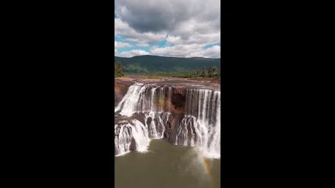 Sai Pong Lai waterfall vertical Stock Footage 324800775