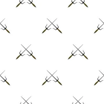 Sai weapon pattern seamless Stock Illustration