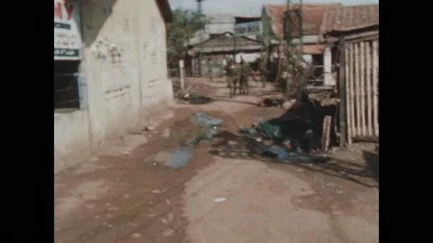 SAIGON - 1968 - Wounded Viet Cong soldiers are moved on stretchers, treated, and 스톡 동영상 328292676