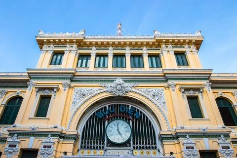 Saigon Central Post Office in Ho Chi Minh city, Vietnam. Stock Photos