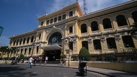 The Saigon Central Post Office is a post office in Ho Chi Minh City center 스톡 동영상 102248886