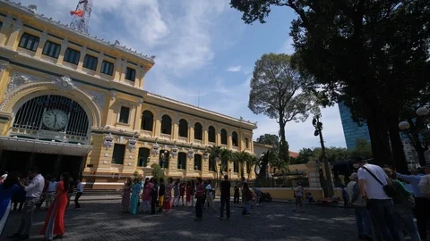 The Saigon Central Post Office is a post office in Ho Chi Minh City center Stock Footage 102249419