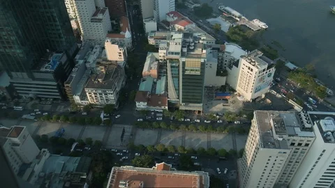 Saigon Cityscape - from up high. Video stock 107757804