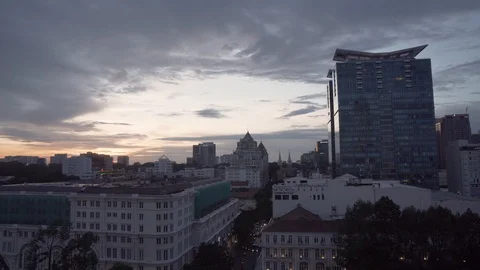 Saigon Skyline at sunset.  district 1.  Ho Chi Minh, Vietnam. Video stock 115064825