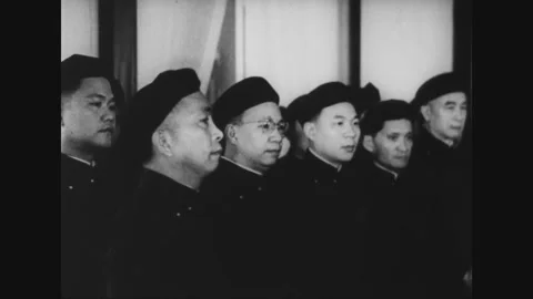 SAIGON, VIETNAM - 1958: Reception in white dress and ao dai Stock Footage 341828005