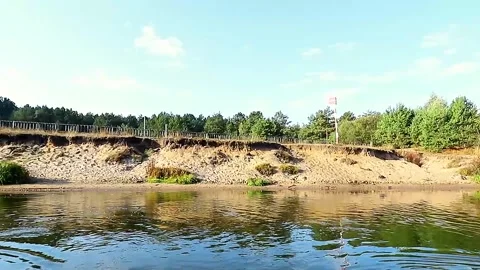 Sail along the river. Video stock 292642100